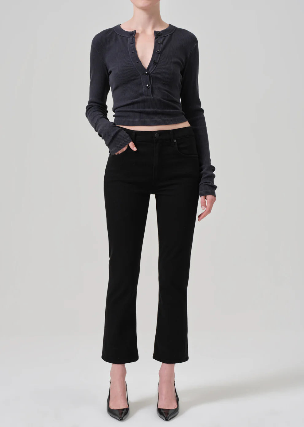 Isola Cropped Boot In Plush Black
