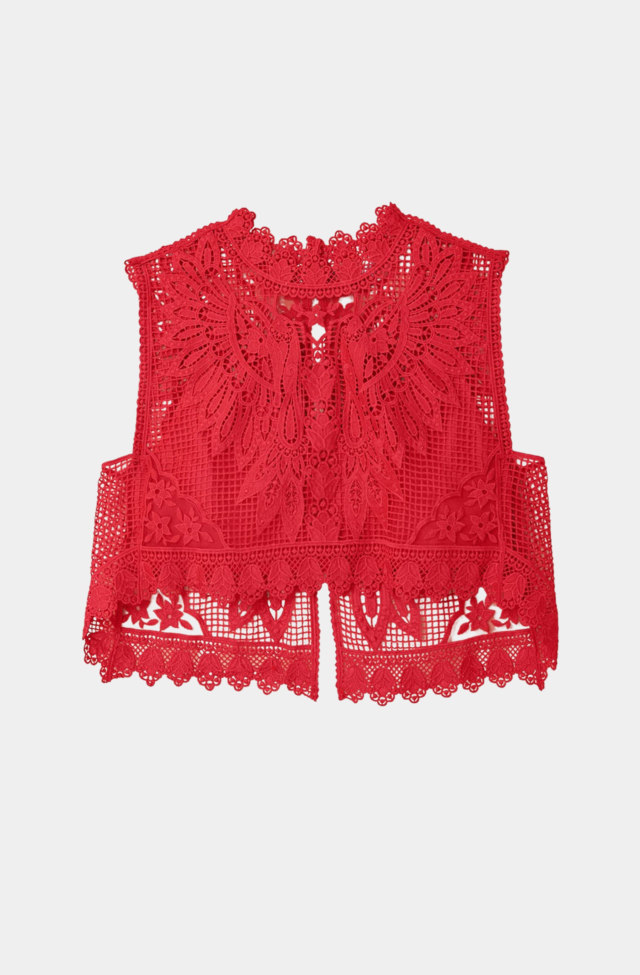 Red Toucan Guipure Sleeveless Top
