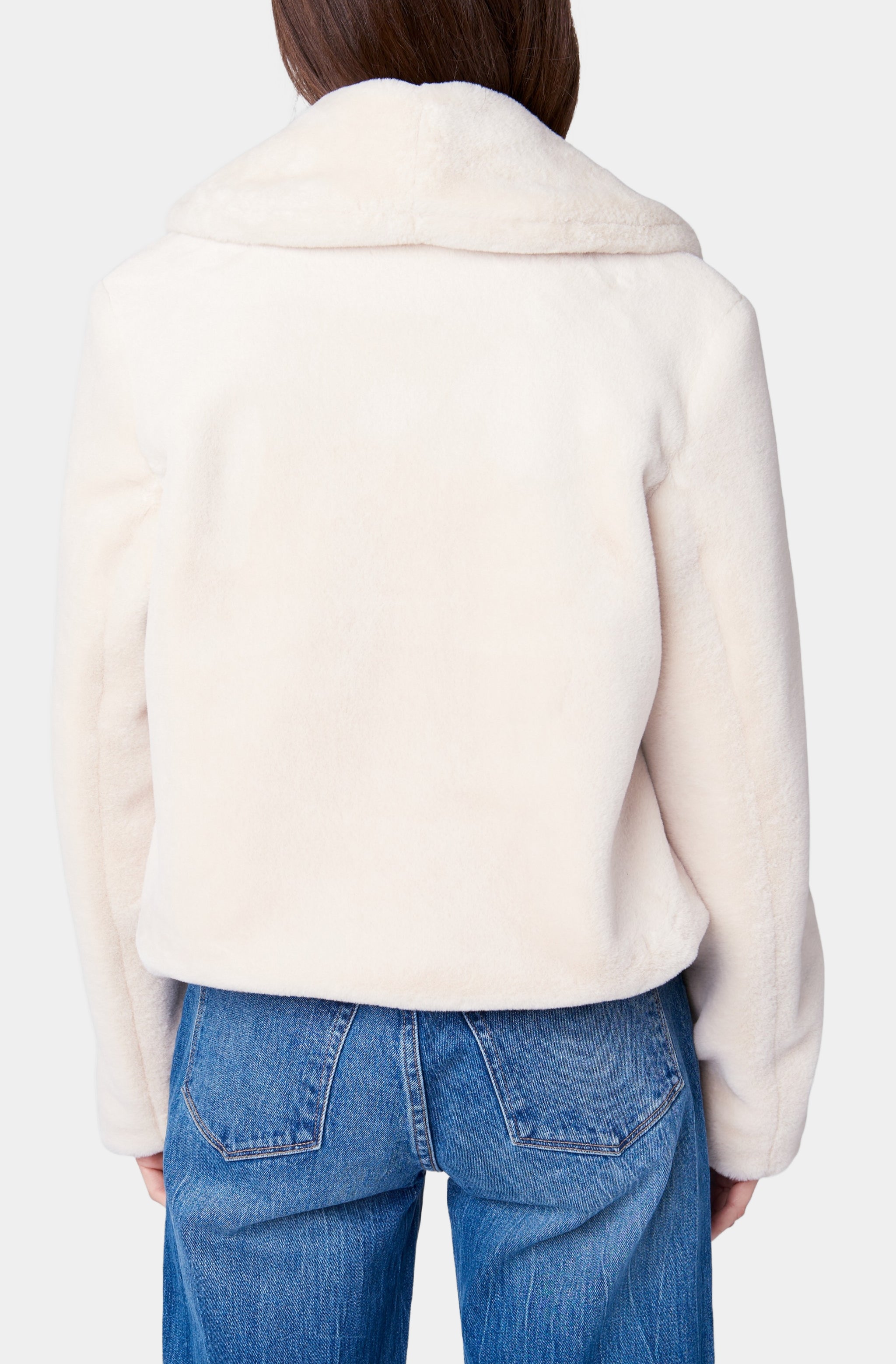 Shawl Collar Faux Fur Jacket
