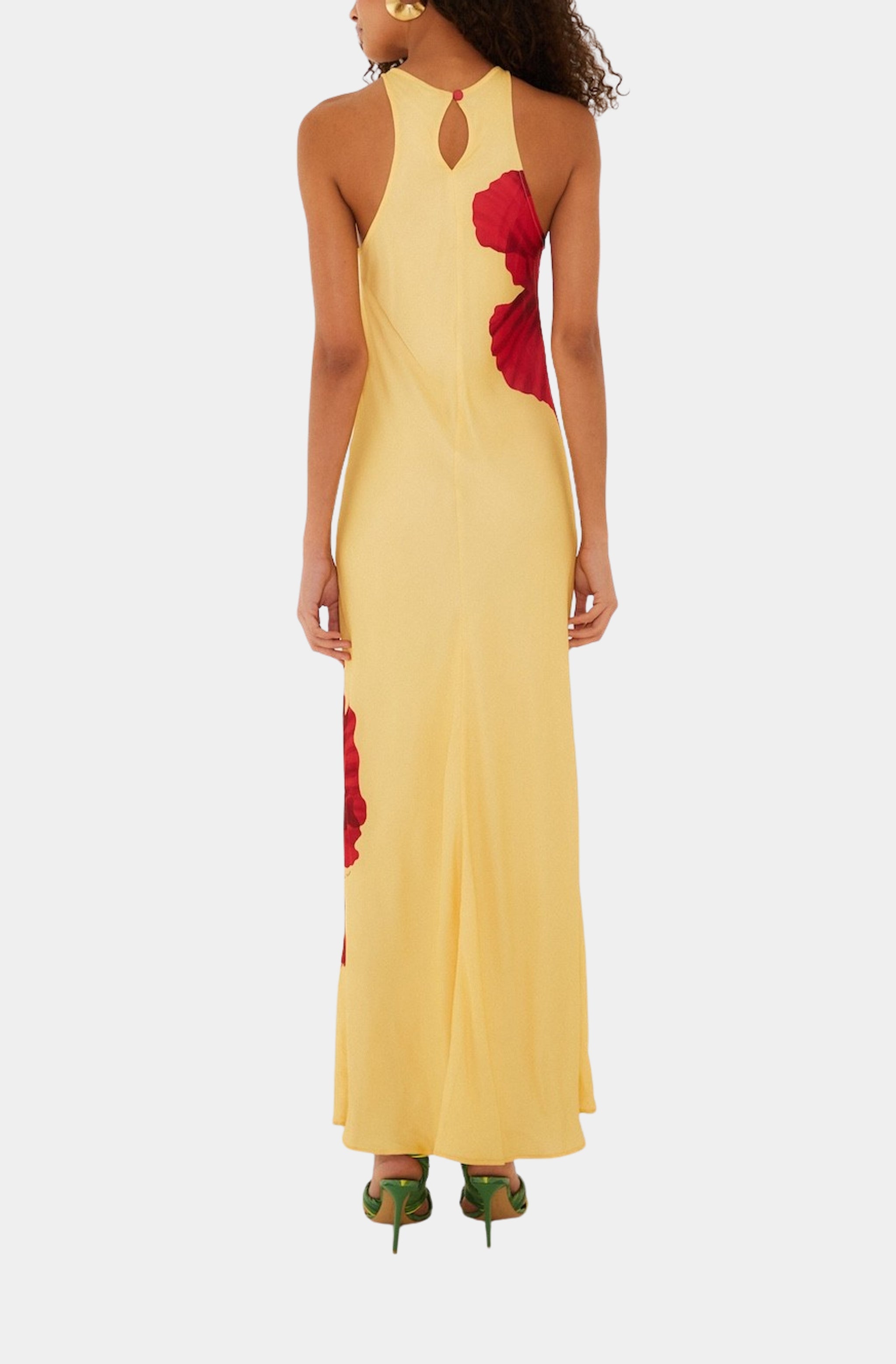 FARM Rio Women's Light Yellow Poppy Flowers Maxi Dress