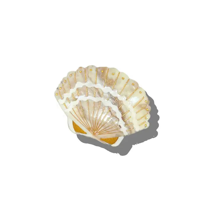 Hand-Painted Seashell Claw Hair Clip