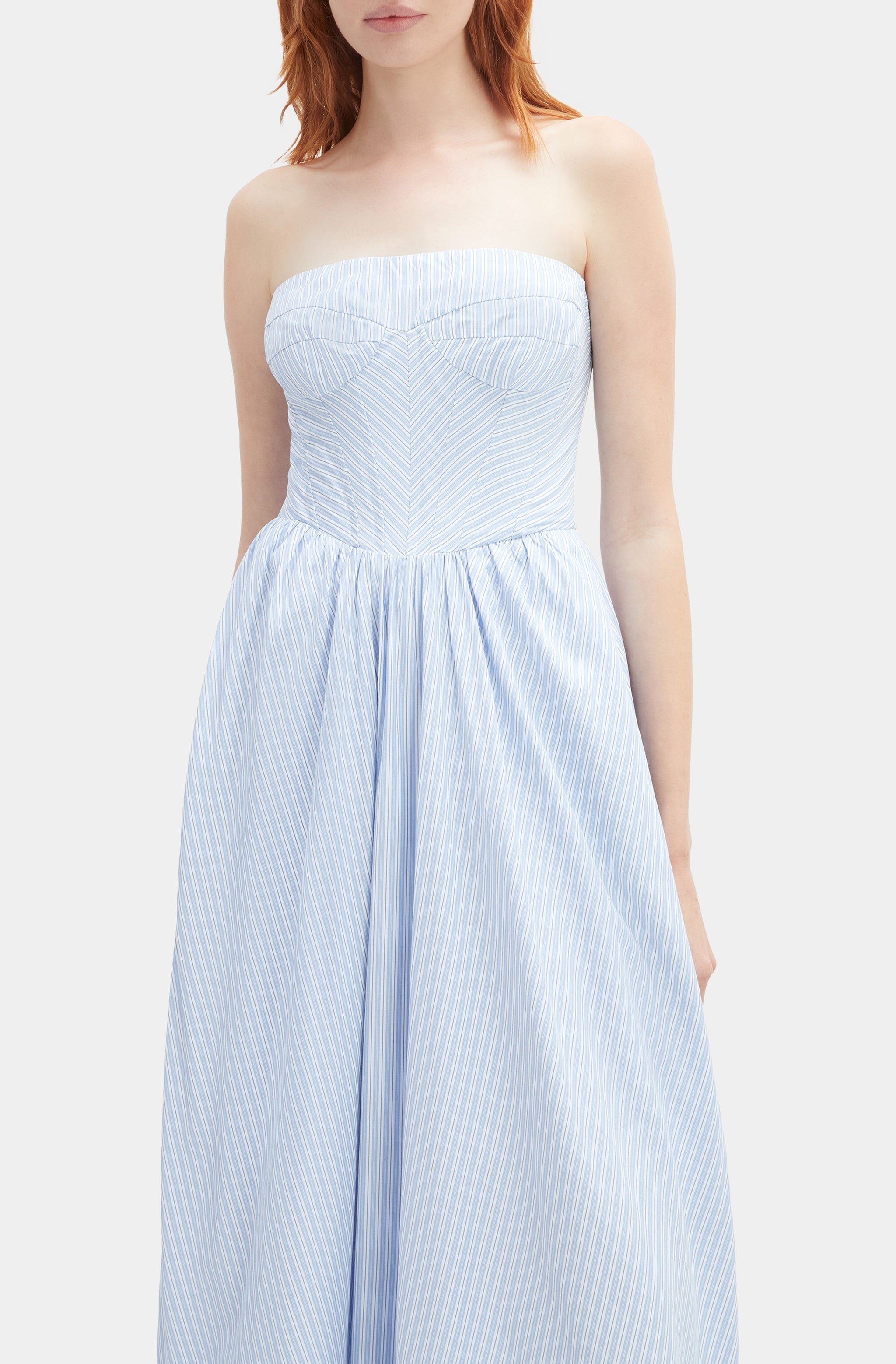 Lola Corset Stripe Midi Dress