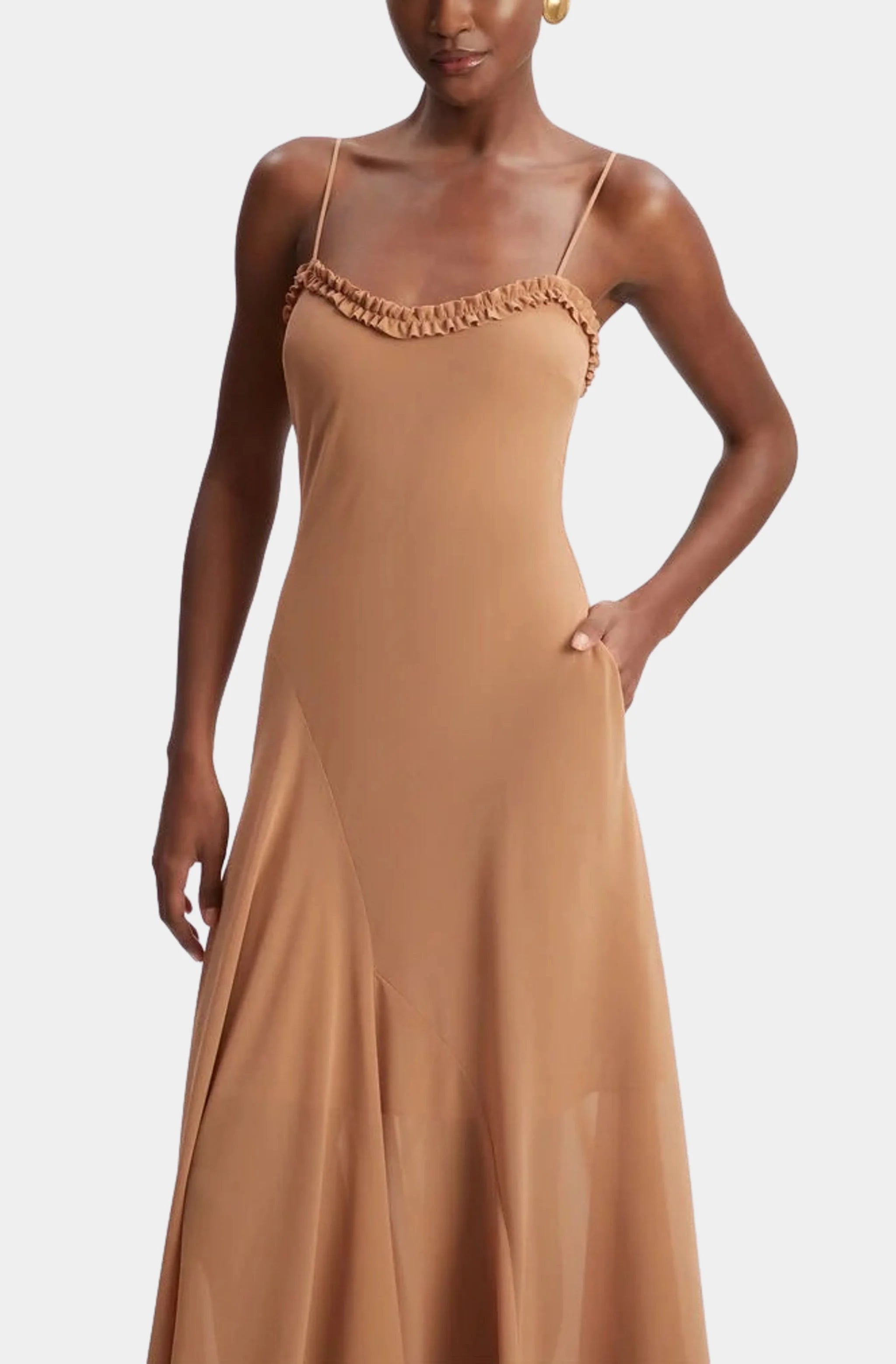 Tatian Frill Trim Maxi Dress