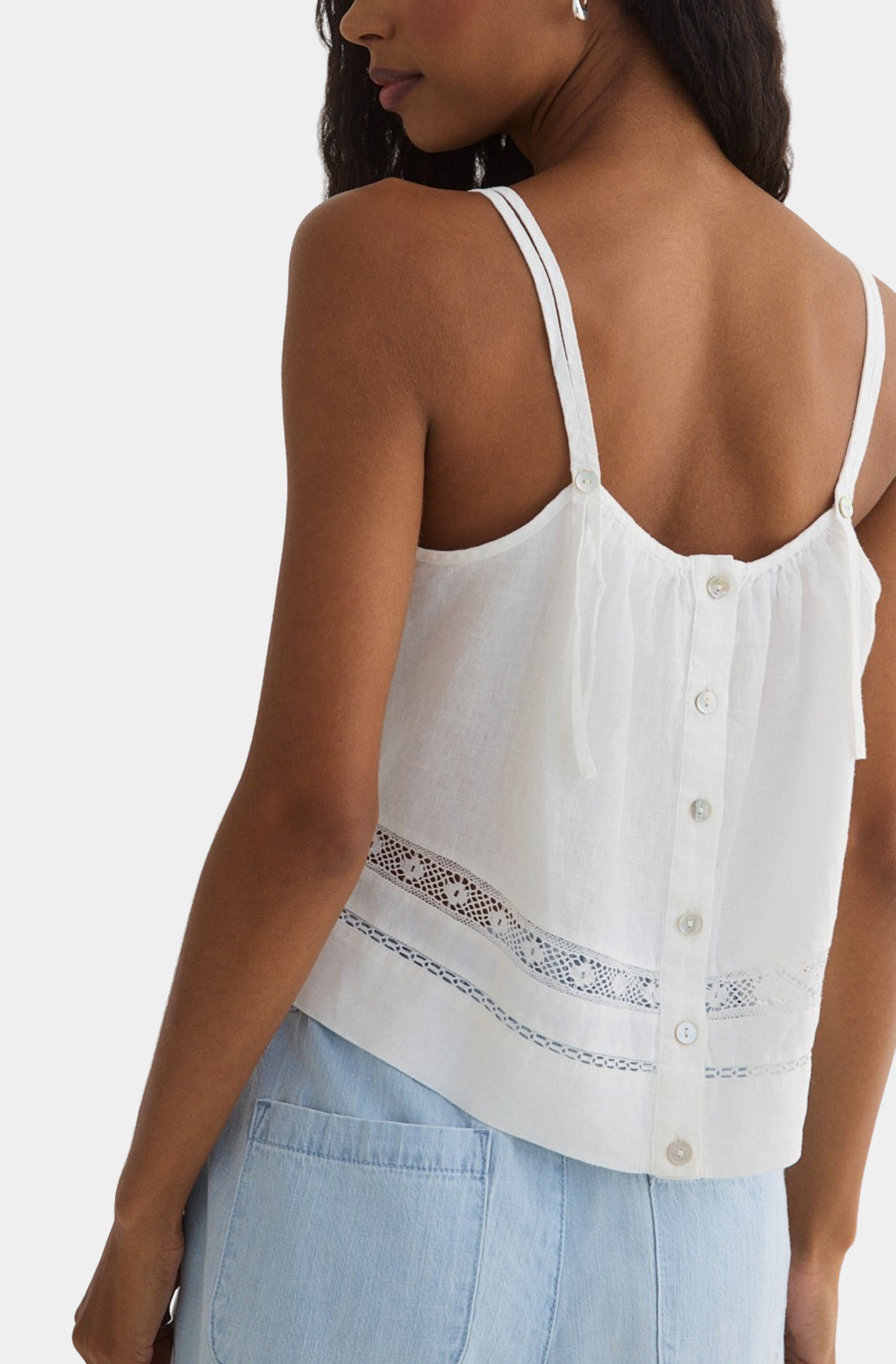 Lace Trim Strappy Cami
