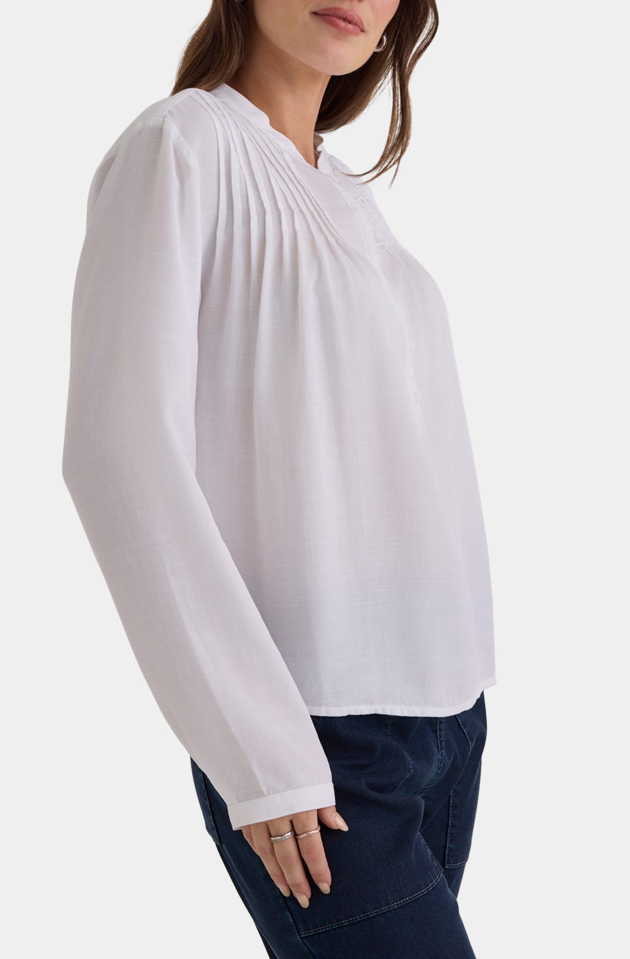 Long Sleeve Pintuck Pullover