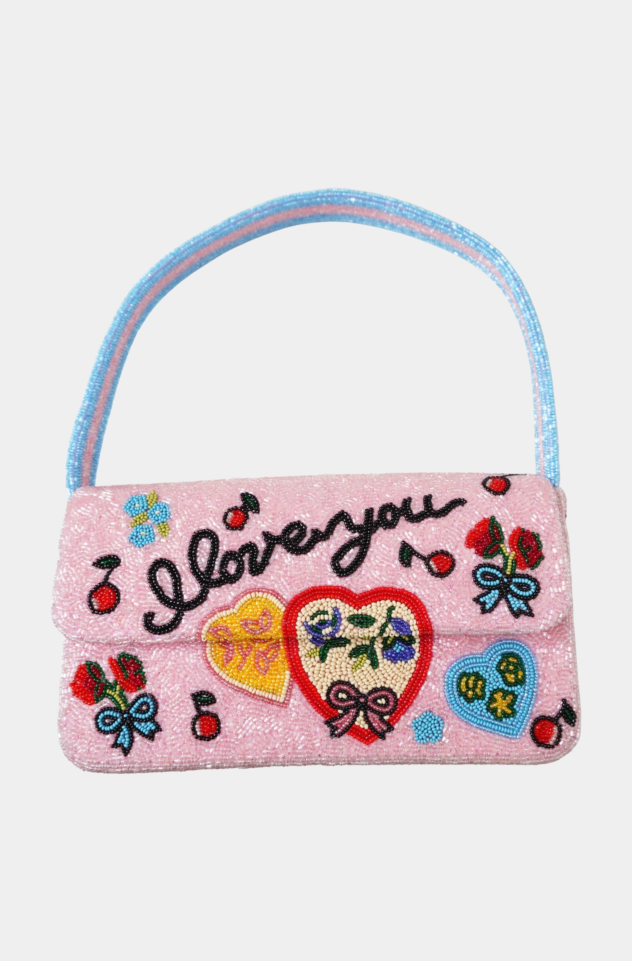 Hemline Exclusive I Love You Shoulder Beaded Bag