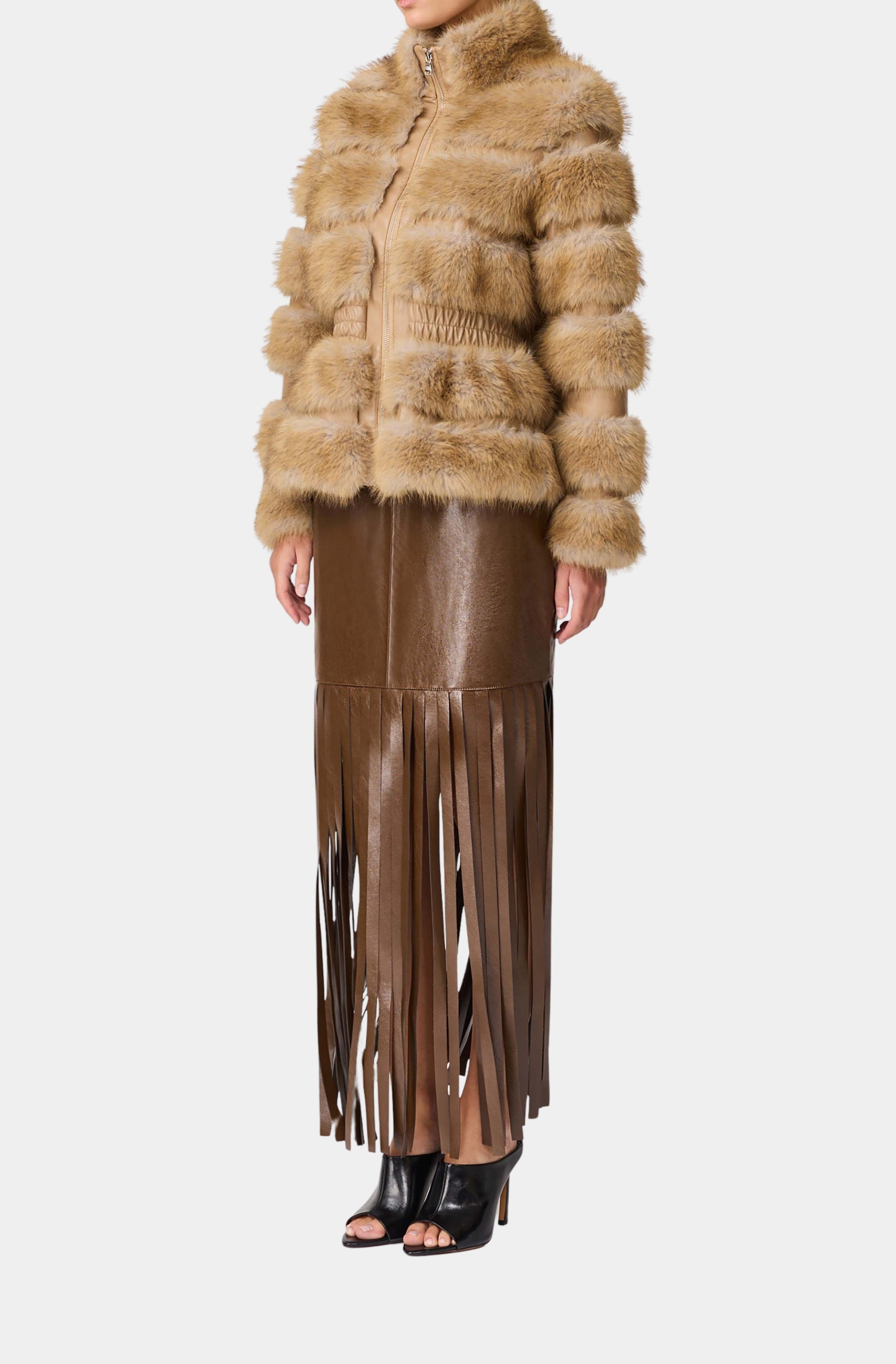 Aisling Faux Fur And Leather Jacket