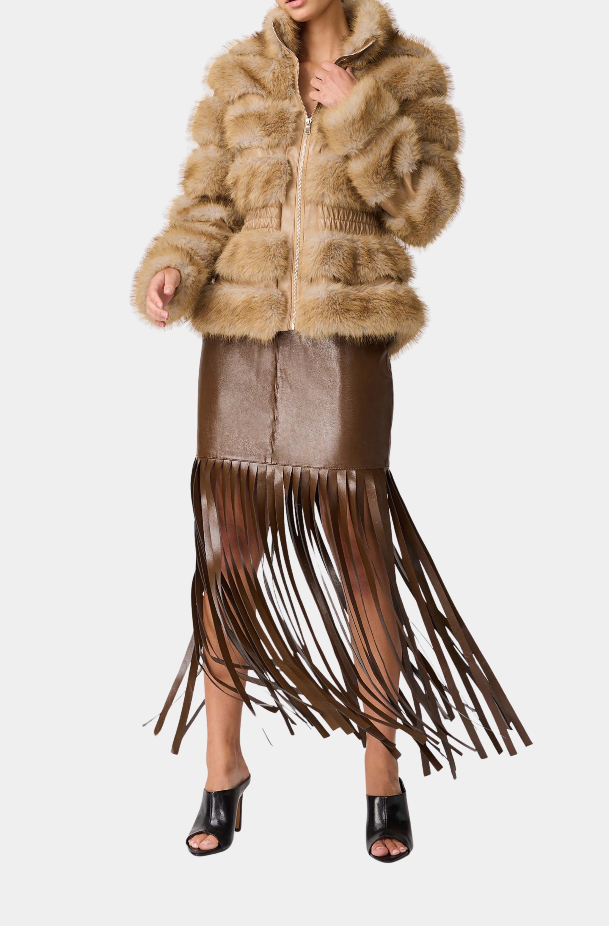 Aisling Faux Fur And Leather Jacket