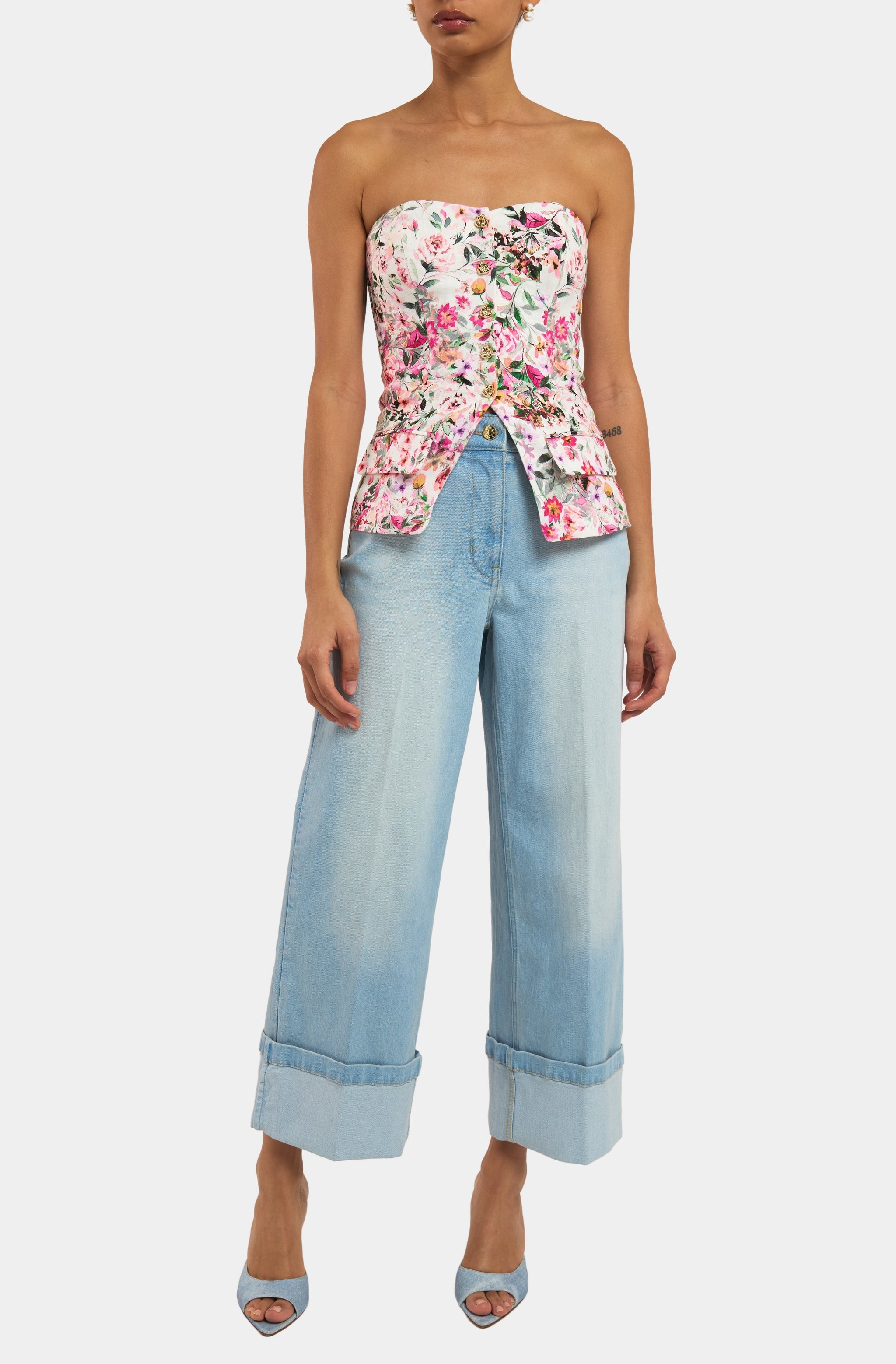 Quinn Floral Linen Vestier