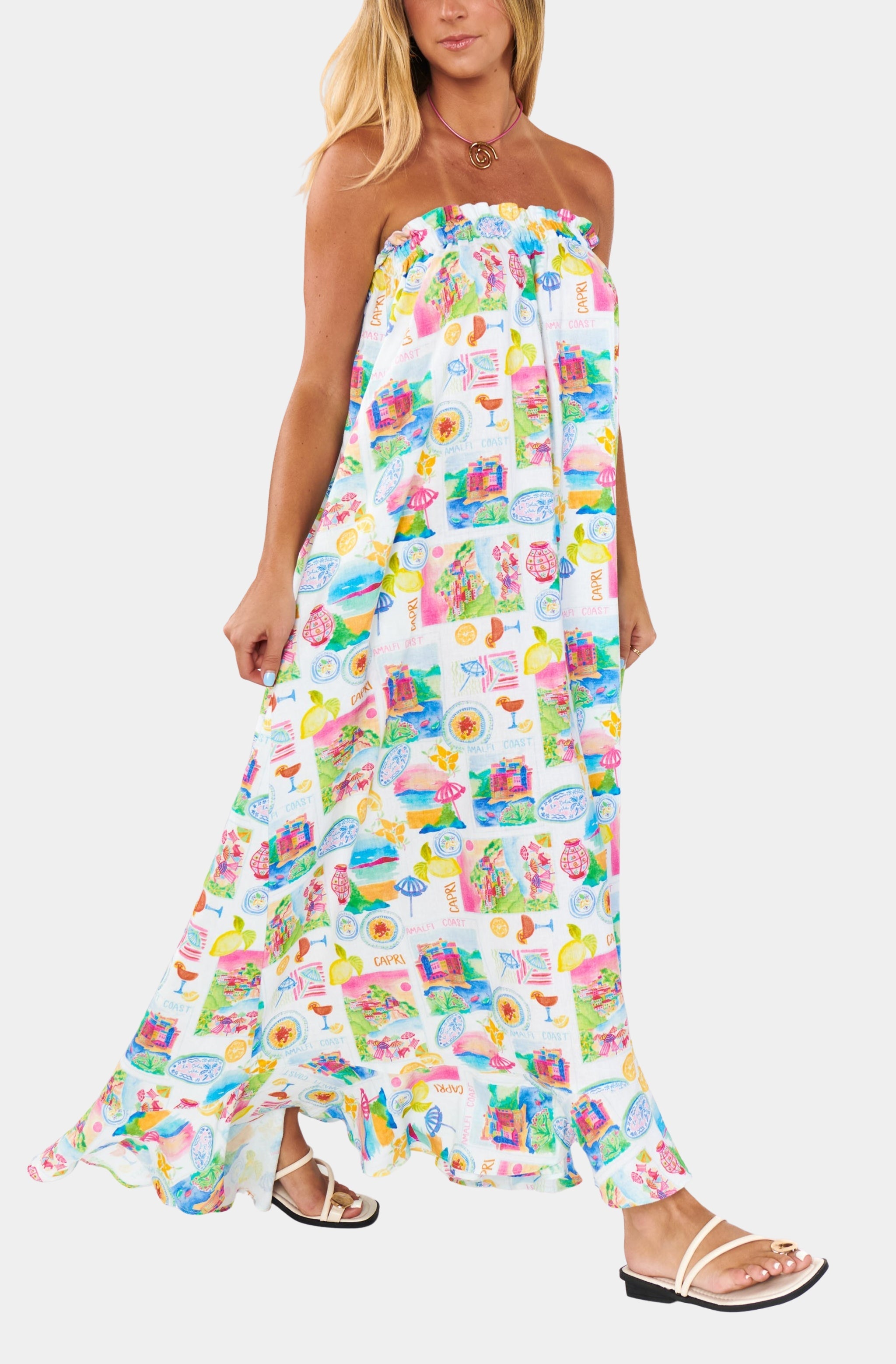 Around The World Maxi Dress, in Amalfi Coast Linen Around The World Maxi Dress, in Amalfi Coast Linen