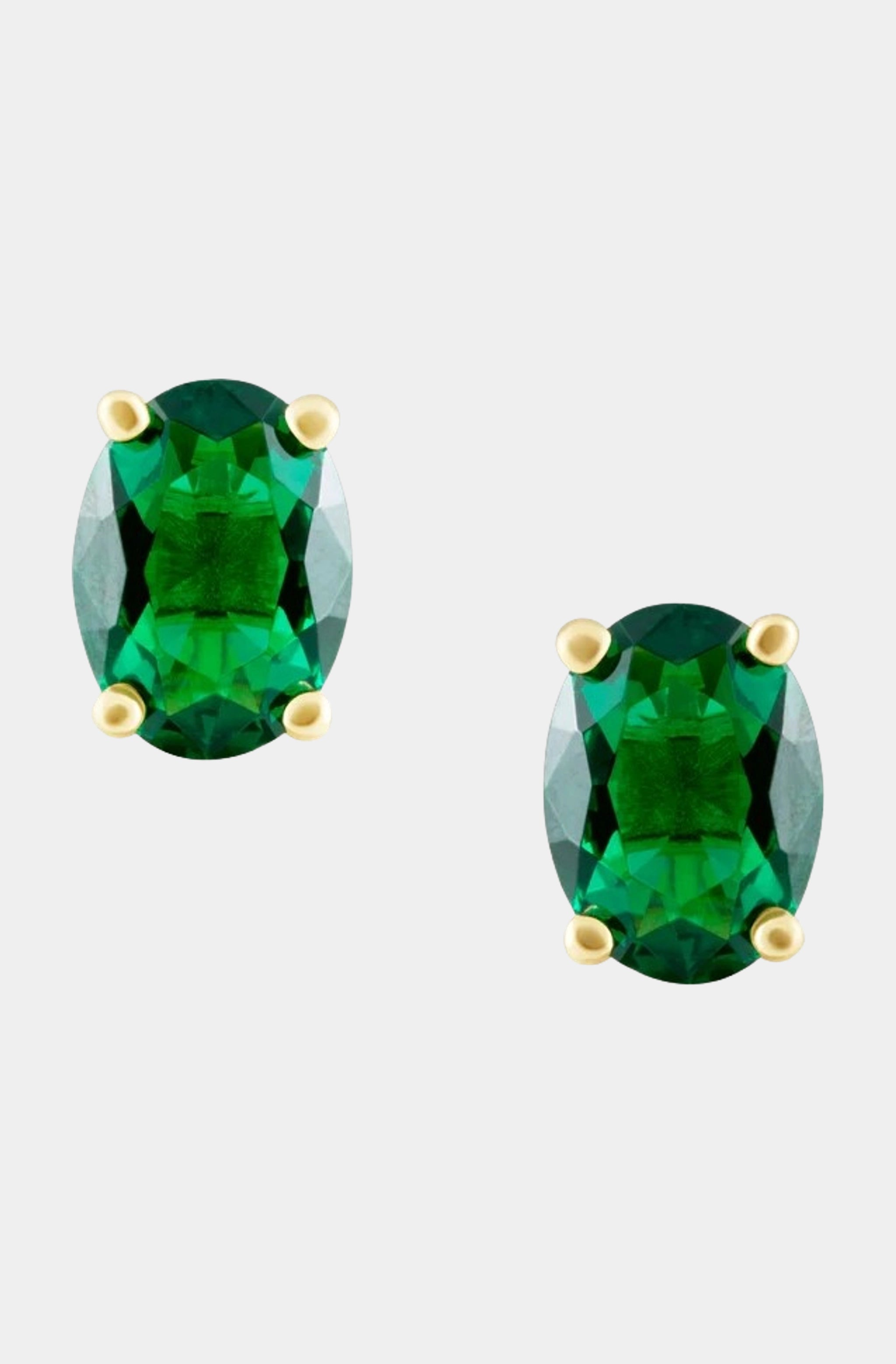 Emerald Oval Cut Studs