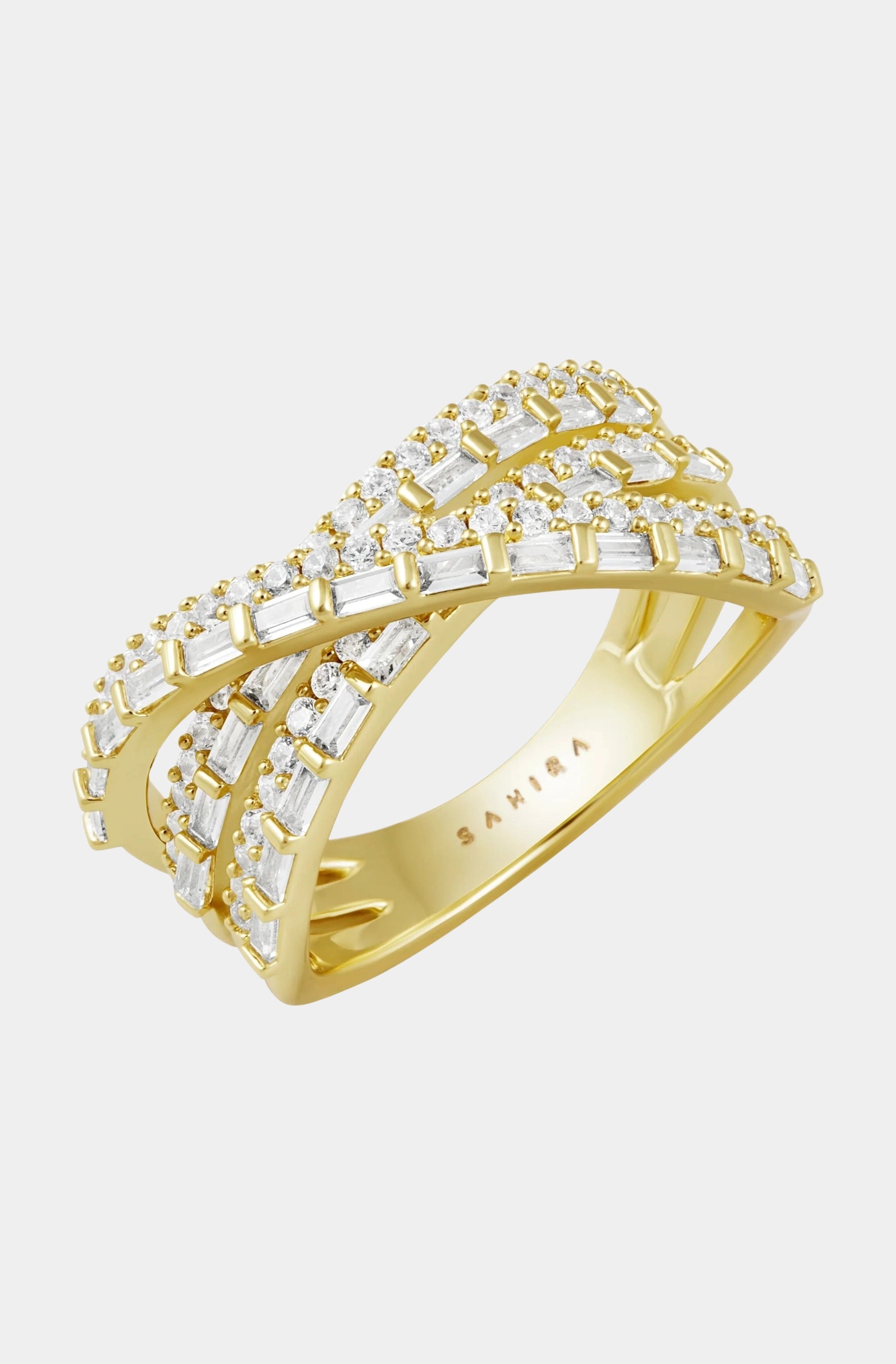 Rachel Criss-Cross Pave Ring