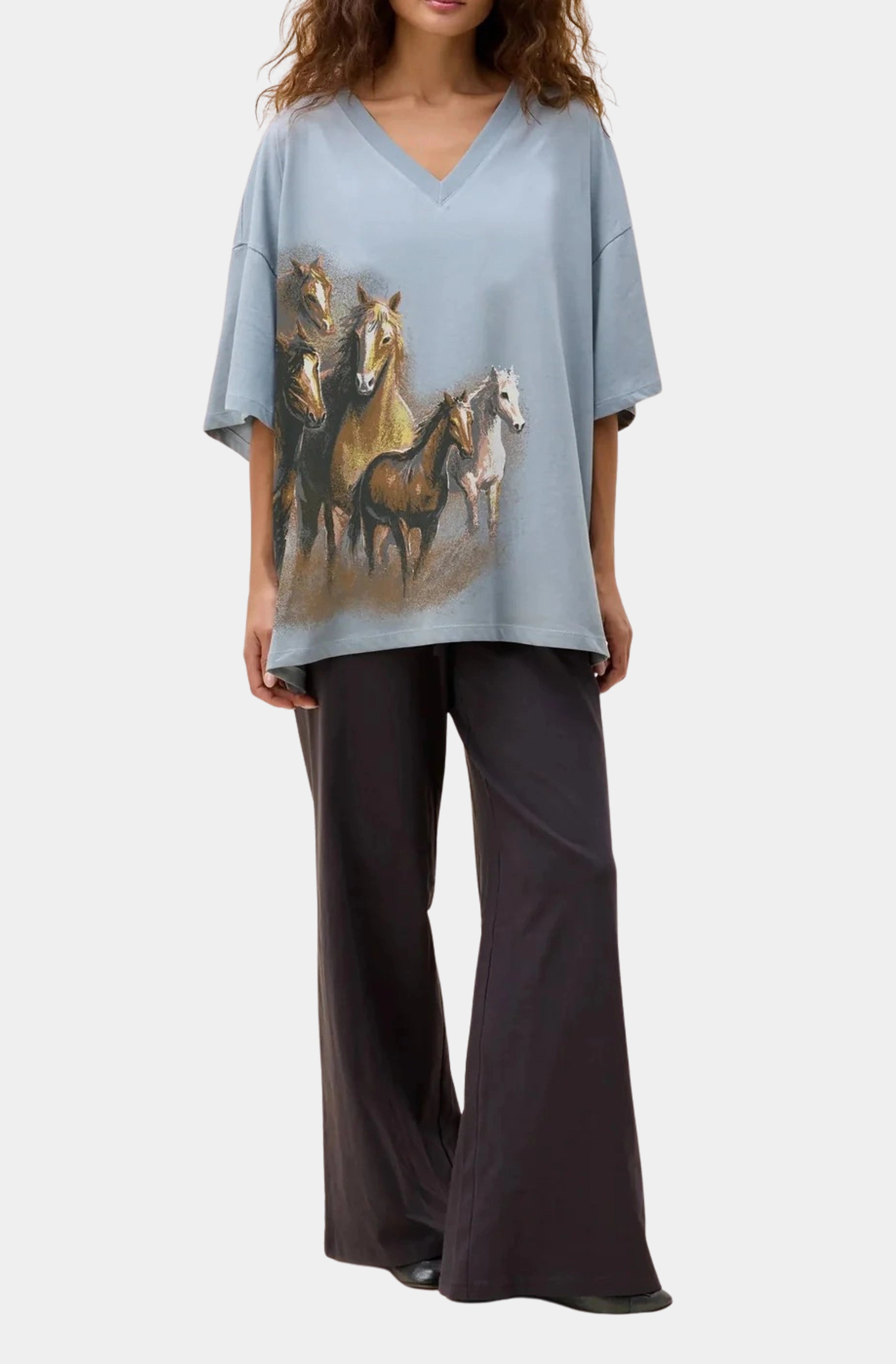 Wild Horses OS V-Neck Tee