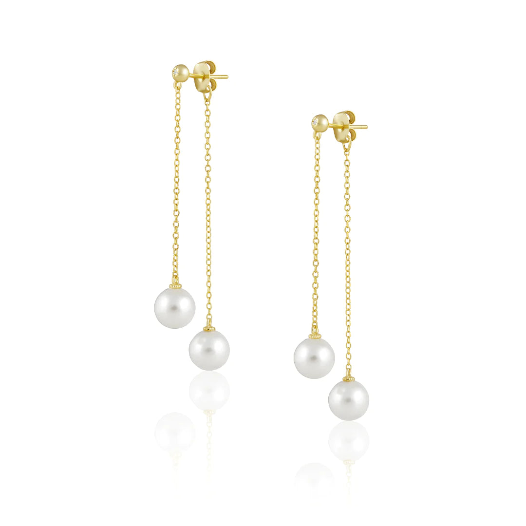 Xana Double Pearl Dangle Earrings