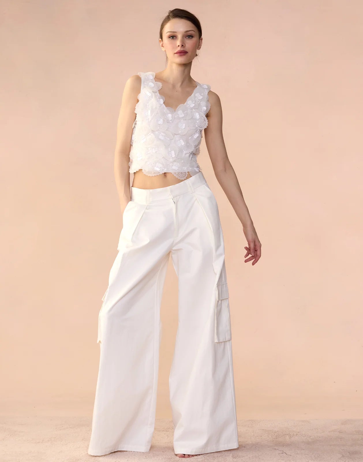 High-Waist Wide Leg Cargo Pants