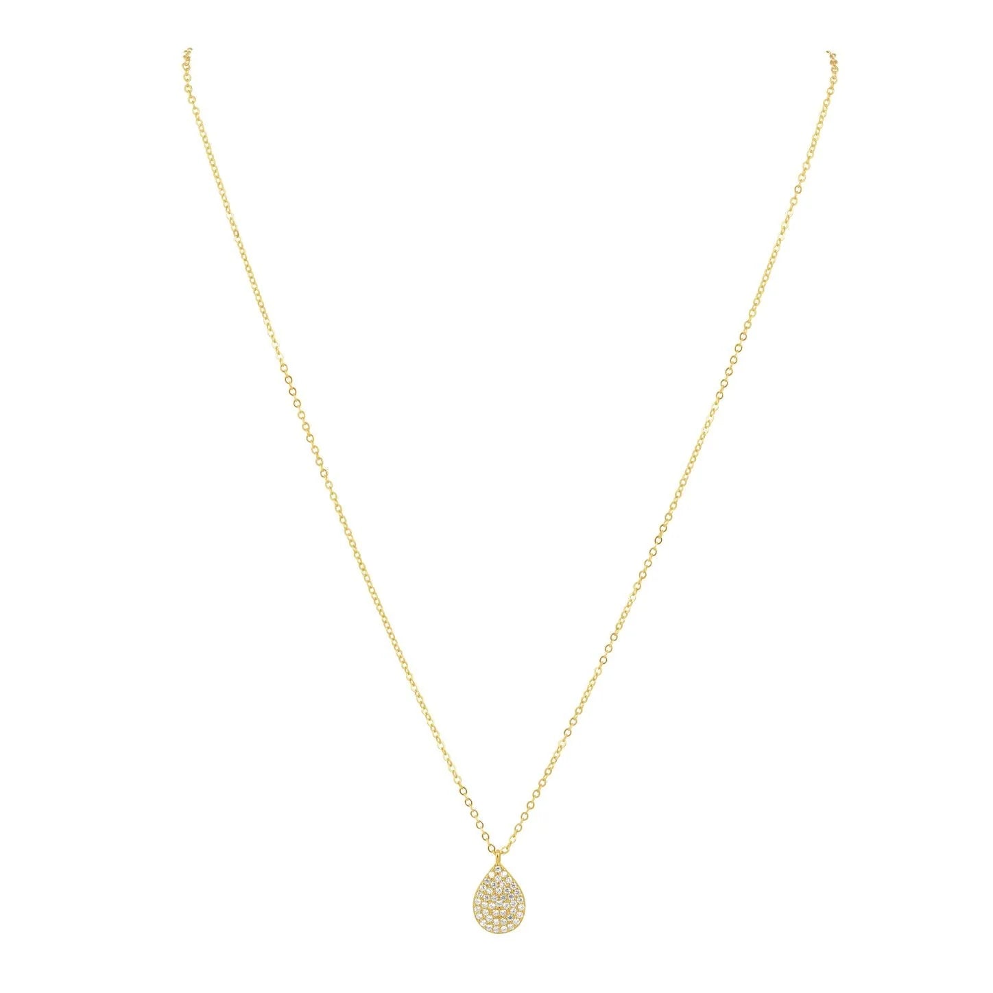 Maura Pave Teardrop Necklace