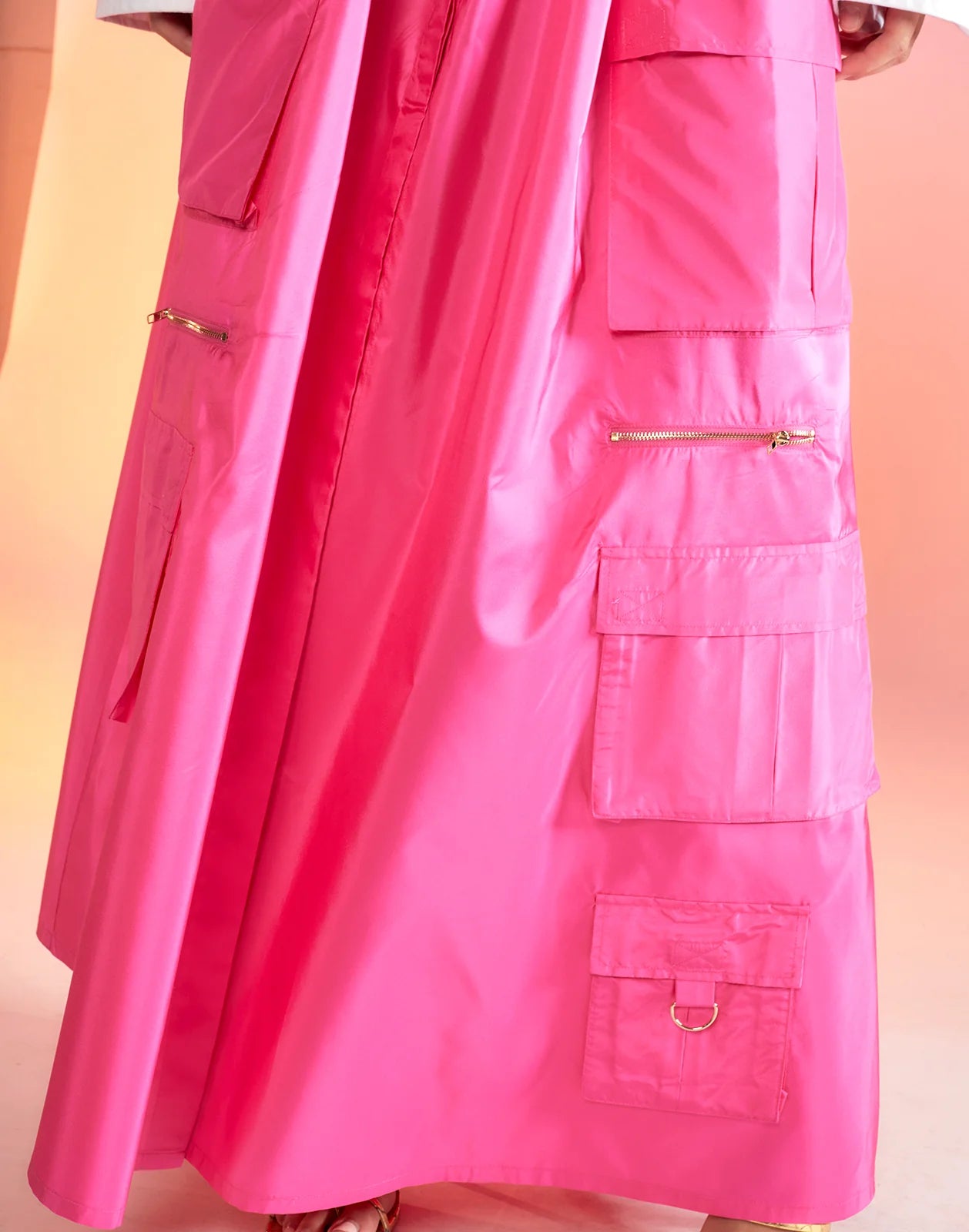 Taffeta Cargo Skirt