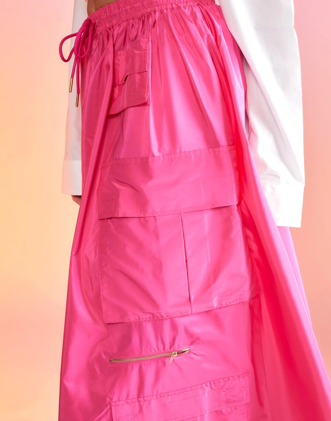 Taffeta Cargo Skirt
