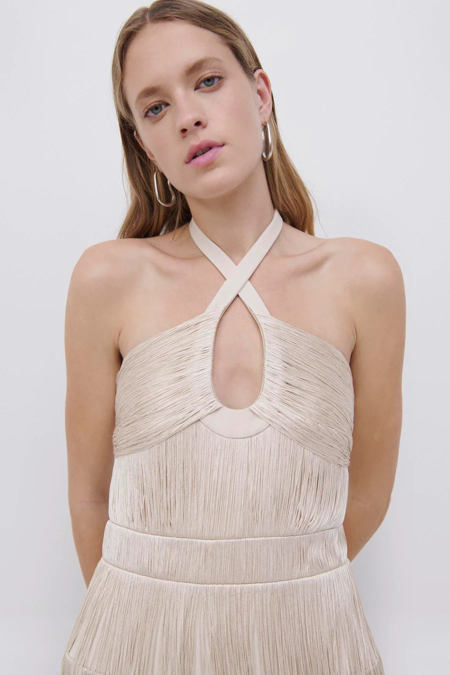 Baldwin Drapped Fringe Dress