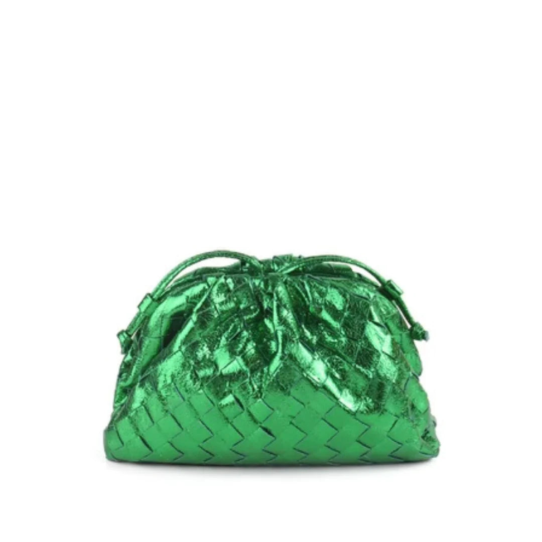 Woven Metallic Cloud Clutch