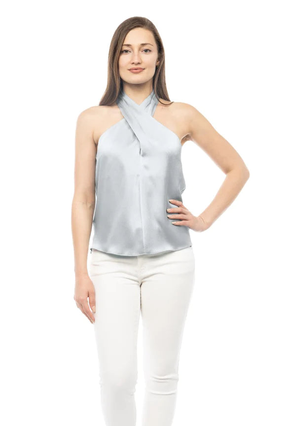 Hammer Satin Twisted Halter Tank
