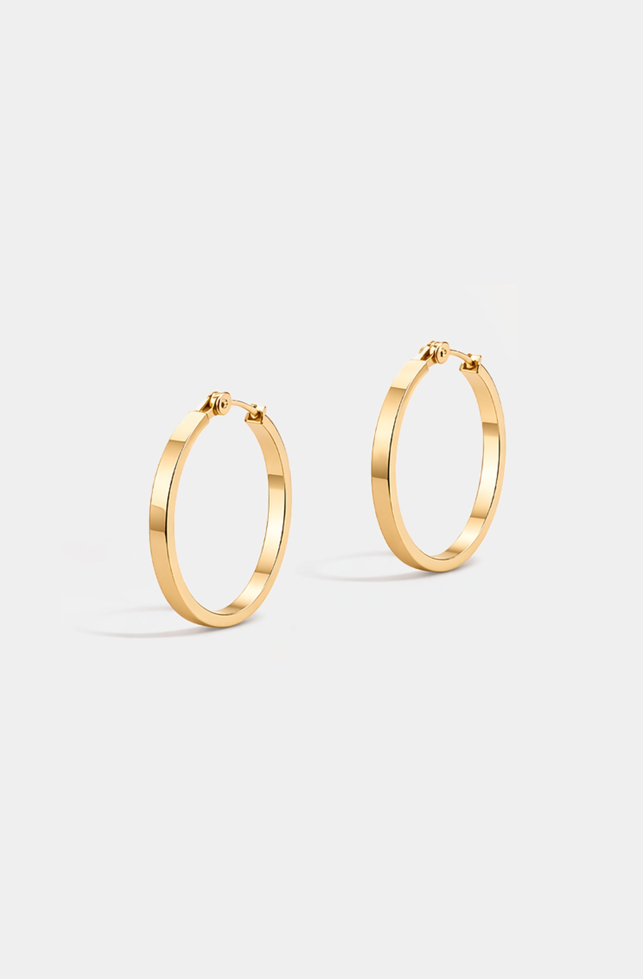 14K Gold Dipped Flat Hoop Earring GWP