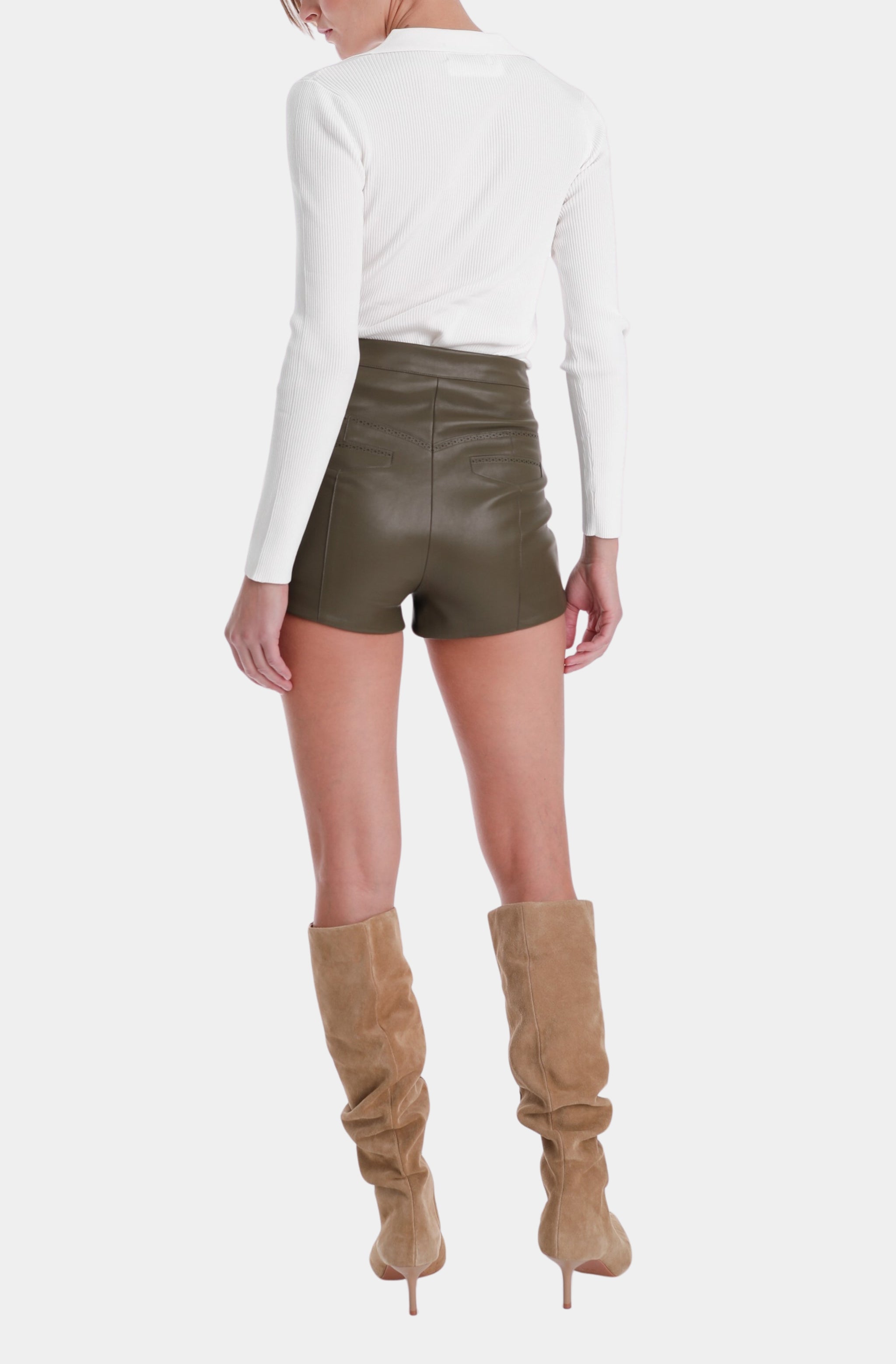 Mona Vegan Leather Mini Shorts