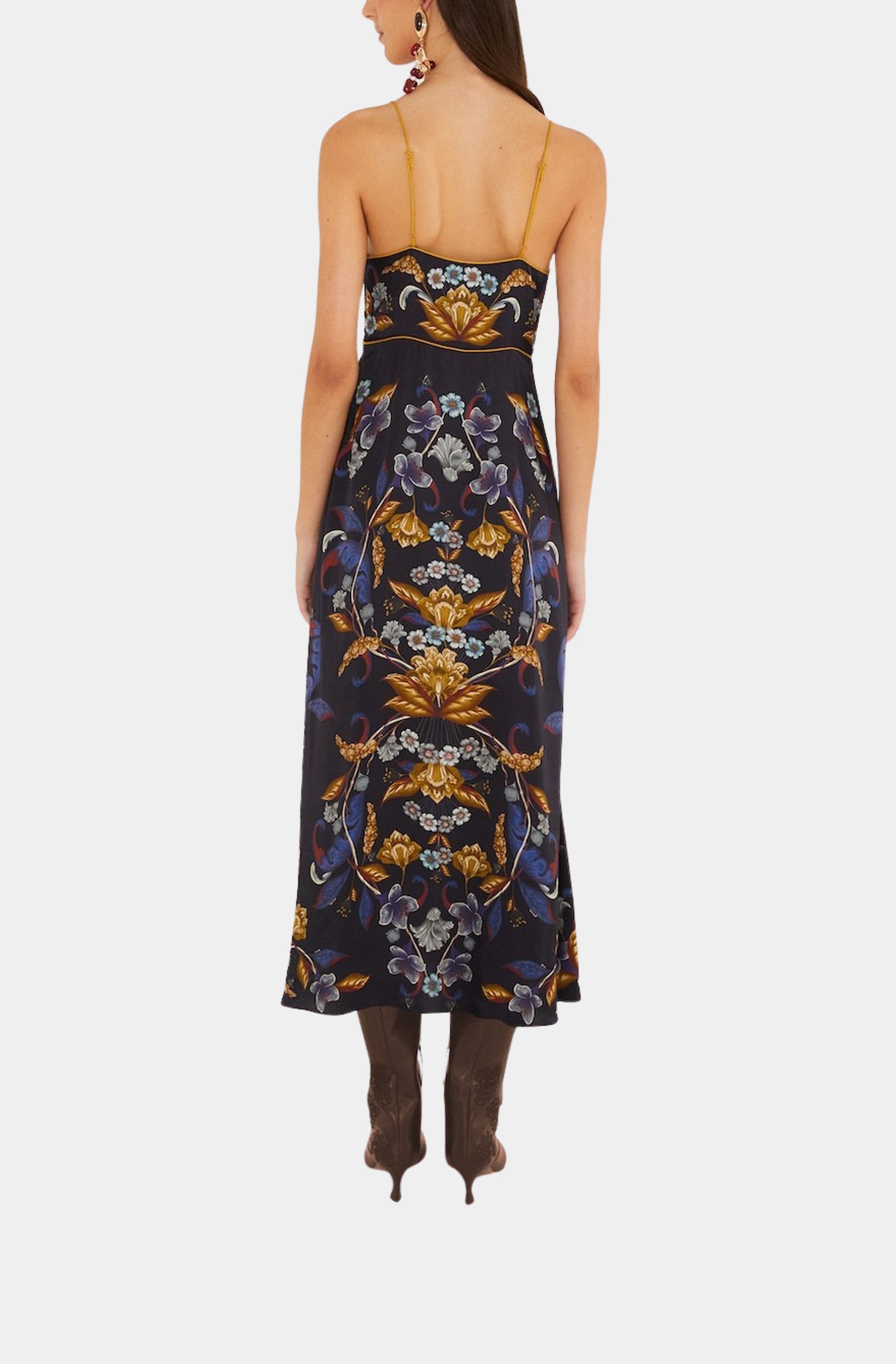 Golden Nature Navy Blue Maxi Slip Dress