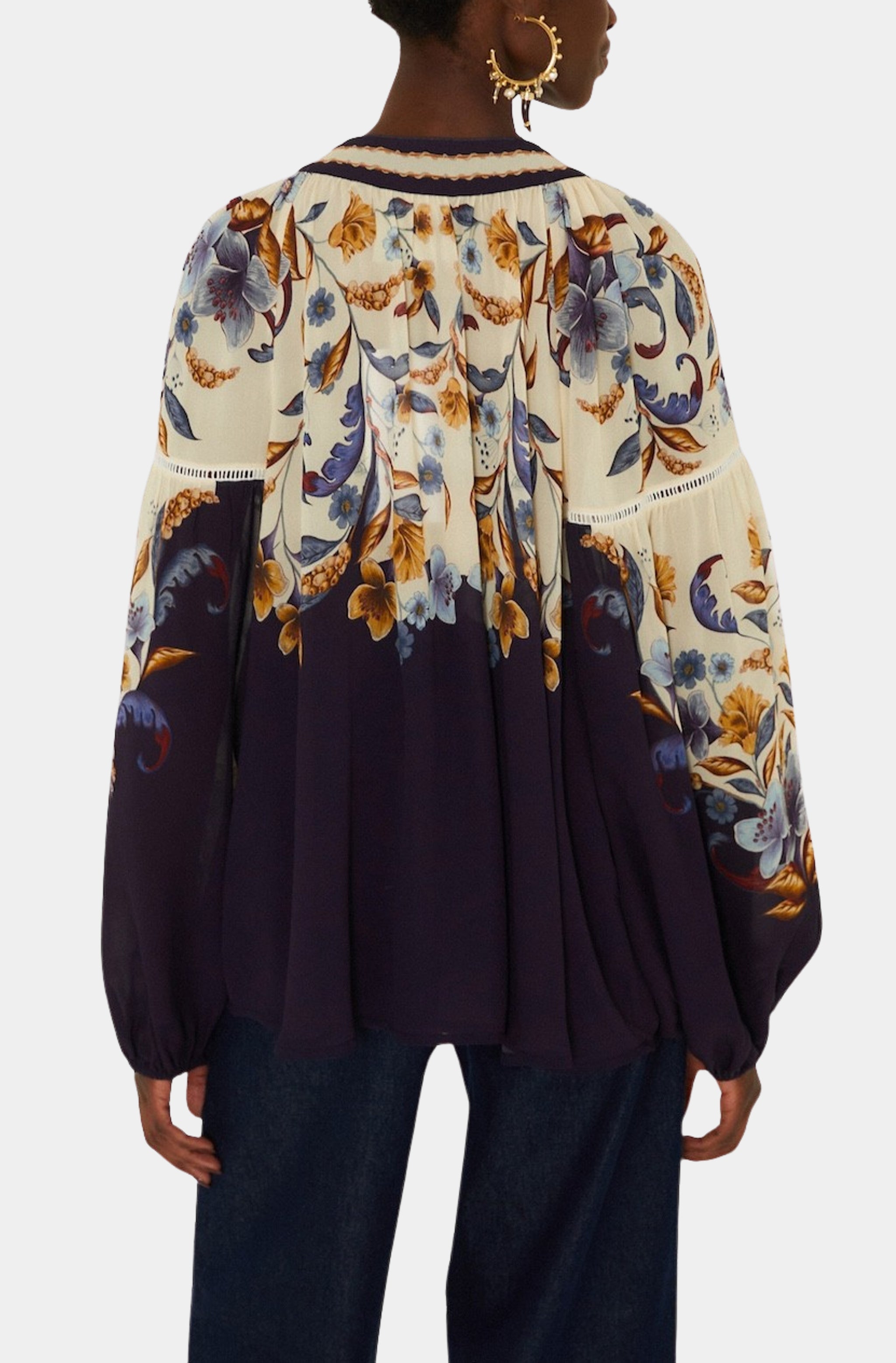 Golden Nature Navy Blue Blouse
