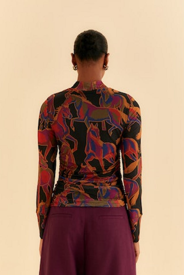Wild Horses Black Tulle Blouse