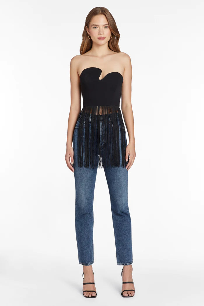 Strapless Puzzle Top With Fringe