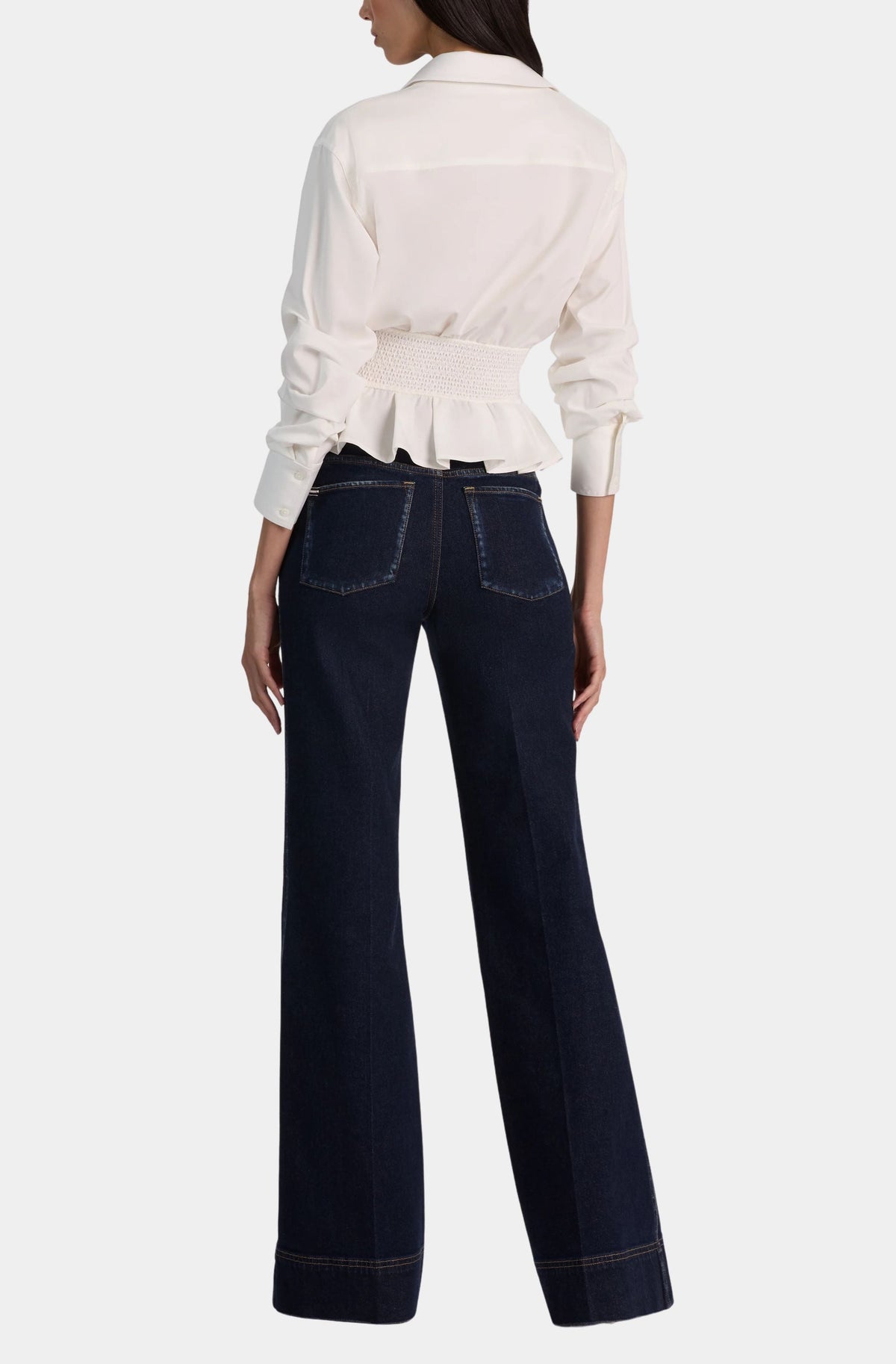 Edie Gathered Corset Button Down Top