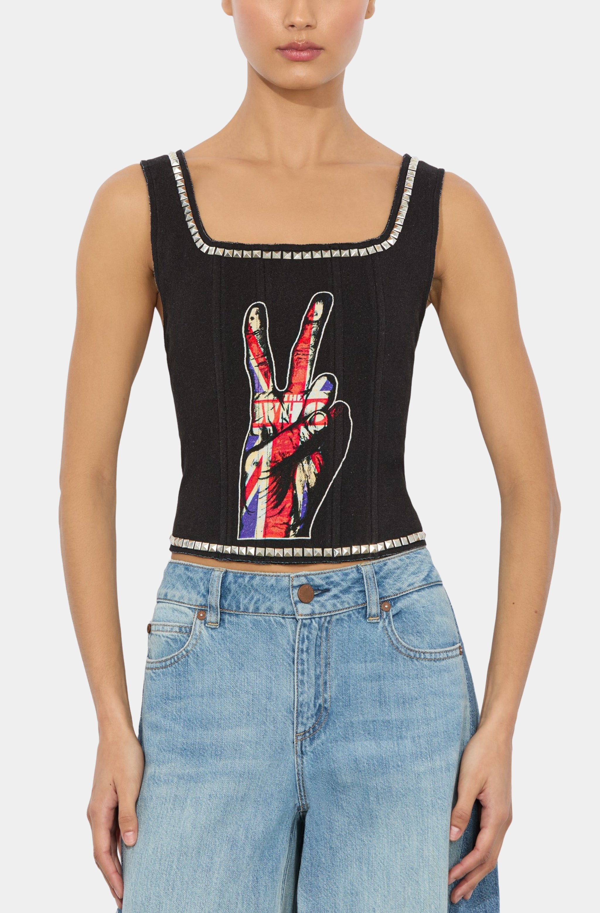 Breslin Band Tee Corset Top