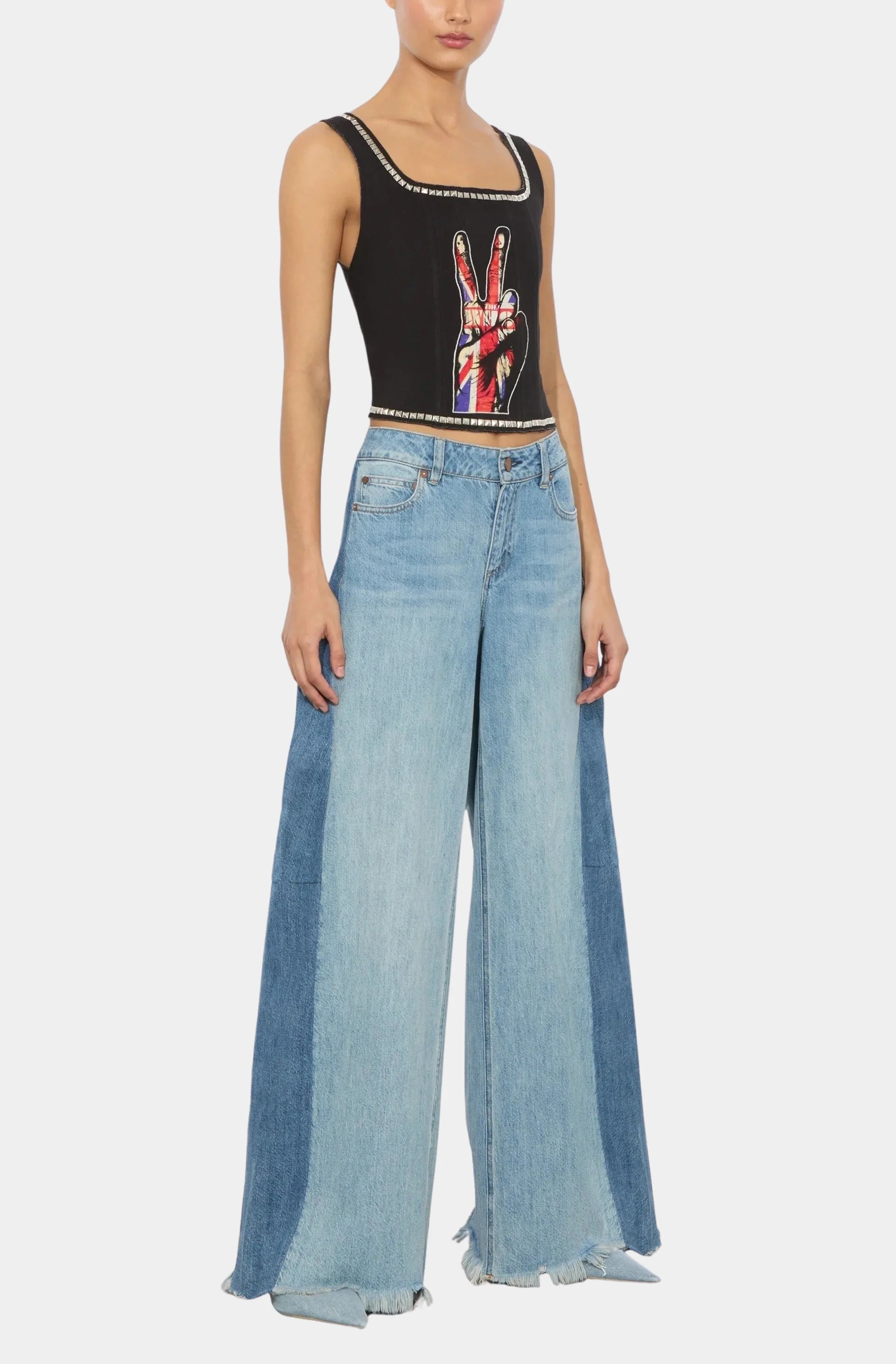 Breslin Band Tee Corset Top