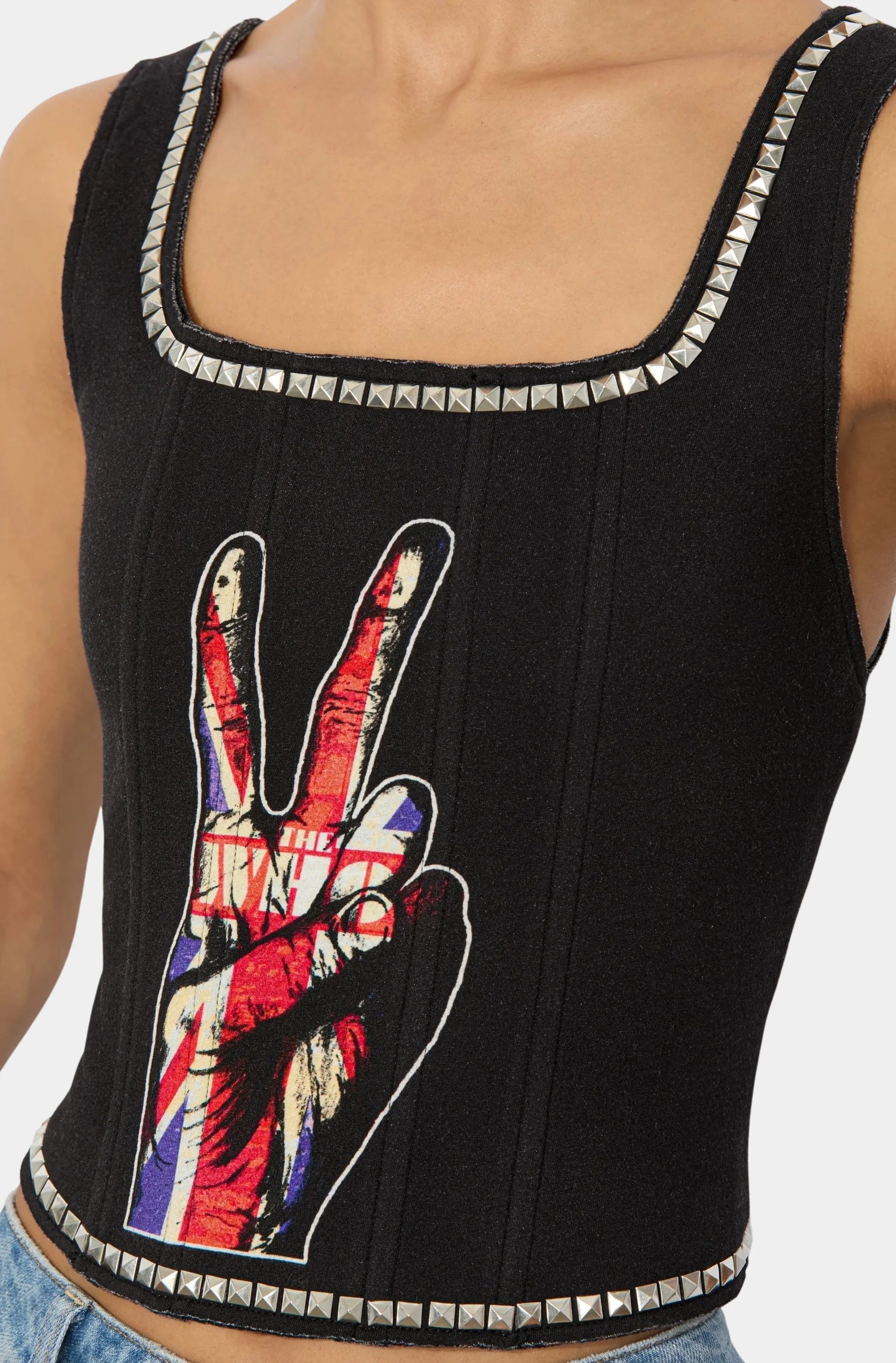 Breslin Band Tee Corset Top