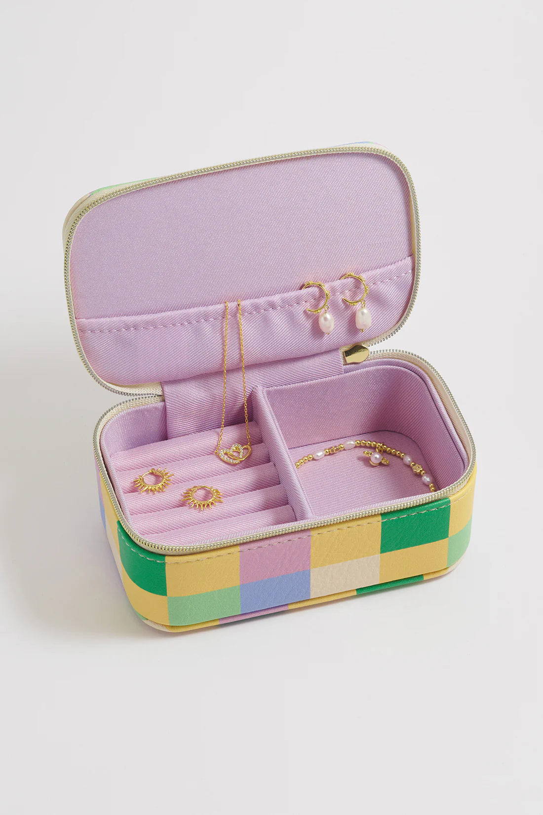 Checkerboard Print Mini Jewelry Box