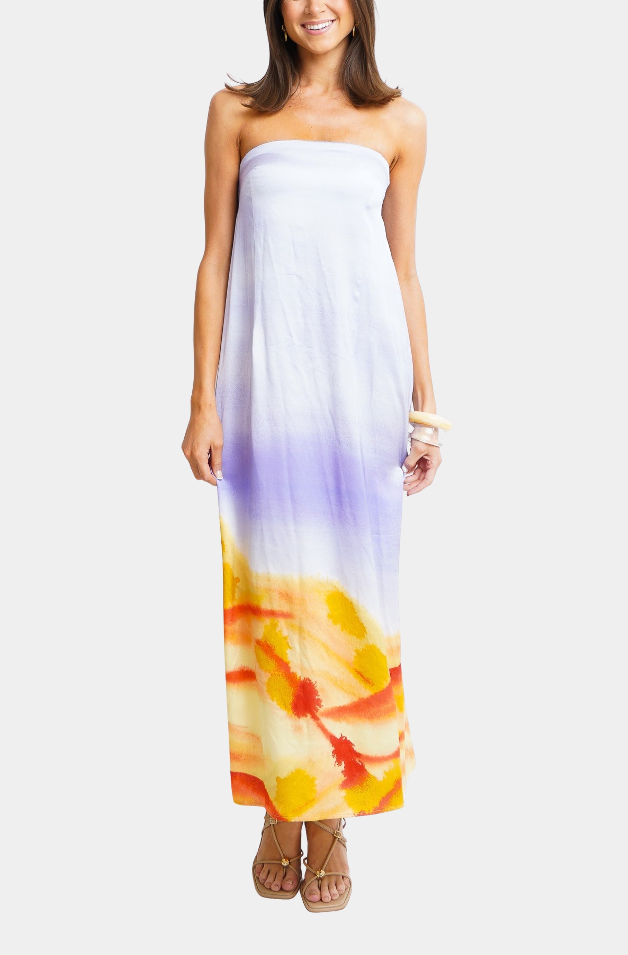 Hemline Exclusive Strapless Maxi Dress Desert View / L Hemline Exclusive Strapless Maxi Dress Desert View / L