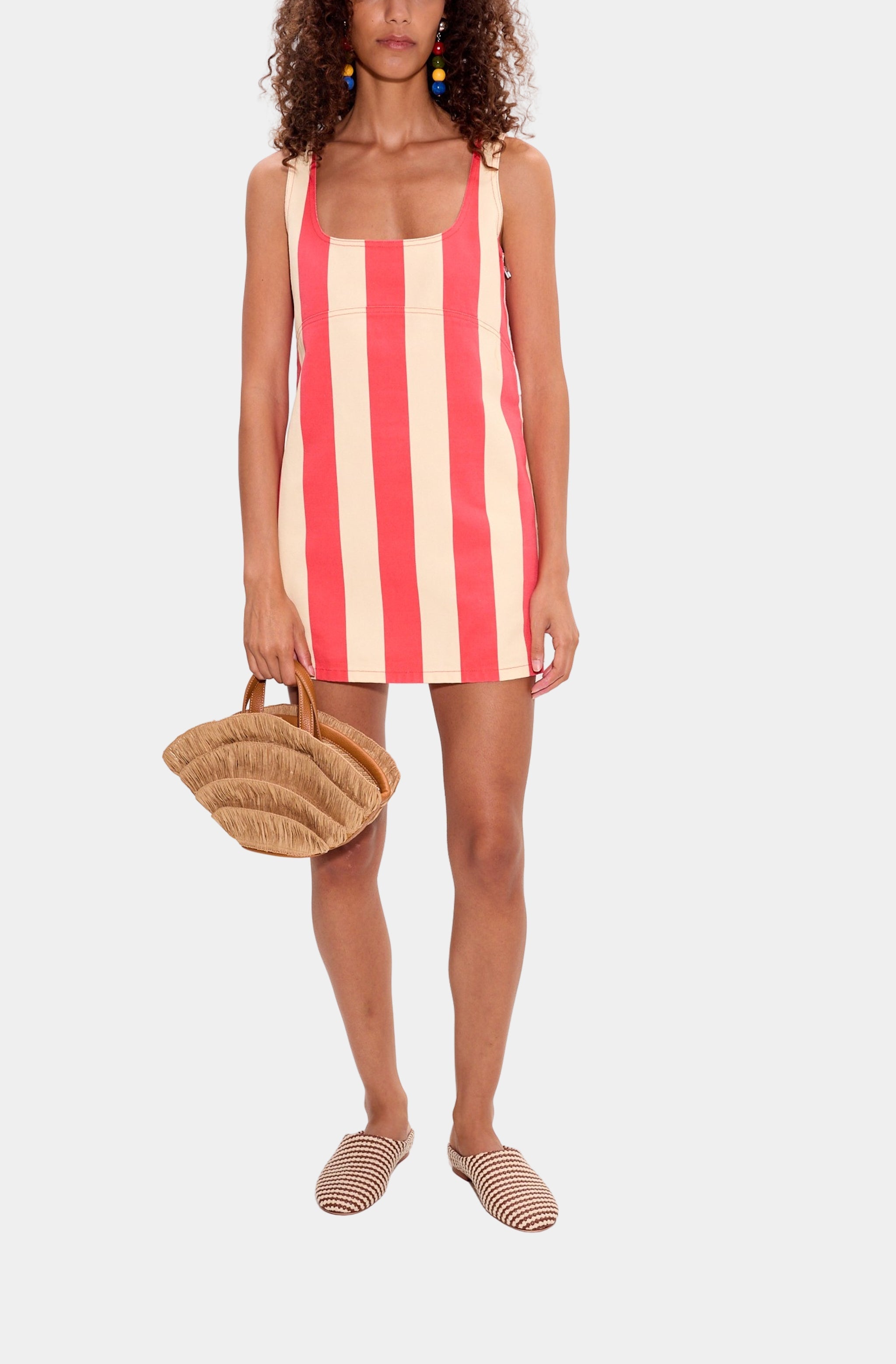 simon miller sahara striped denim dress SIMONMILLER Women's Sahara Striped Denim Dress, Tan Stripe, L at Amazon Women's Clothing store