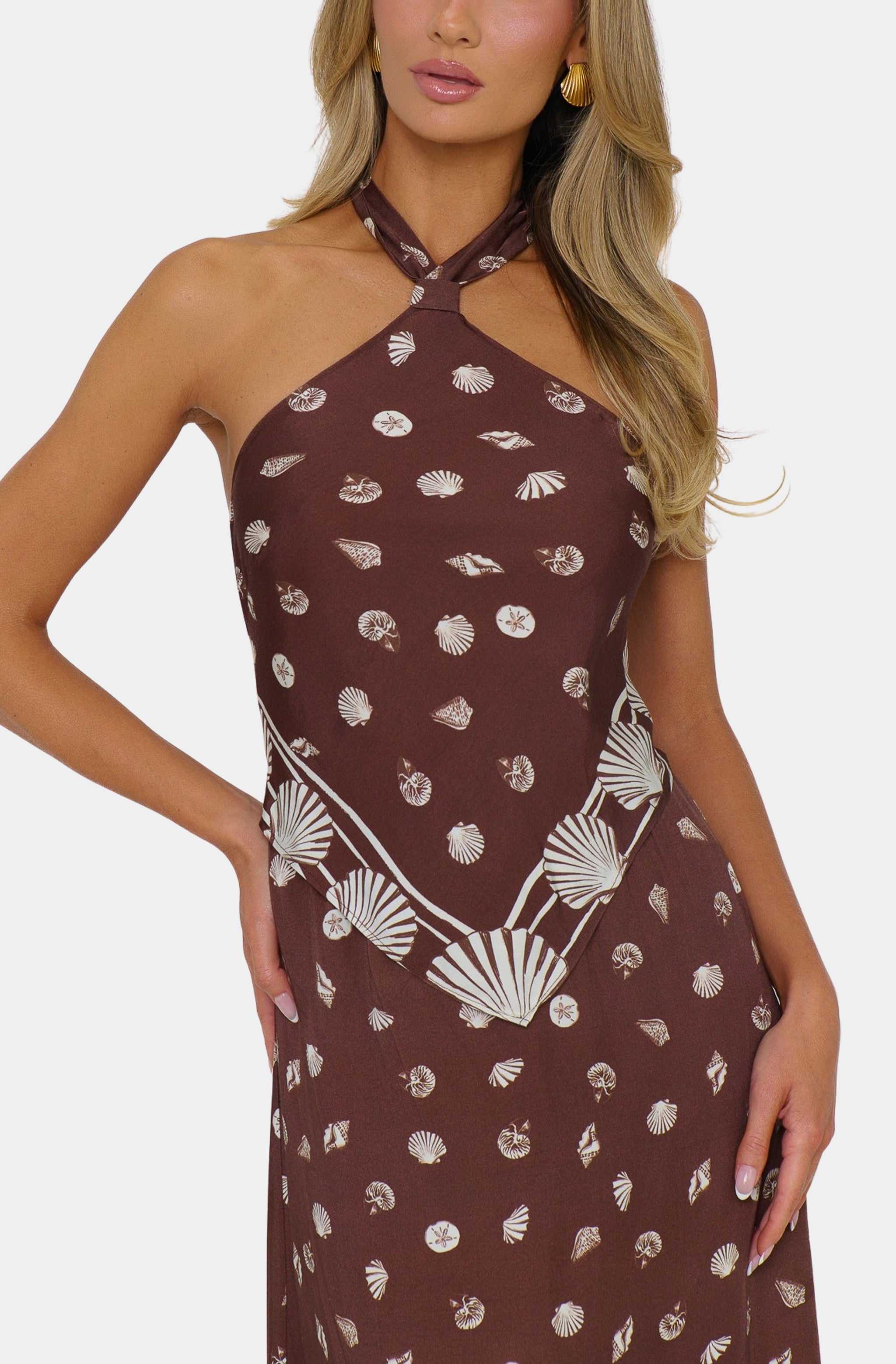 Bianca Maxi Dress, in Cocoa Coast, Size: XS