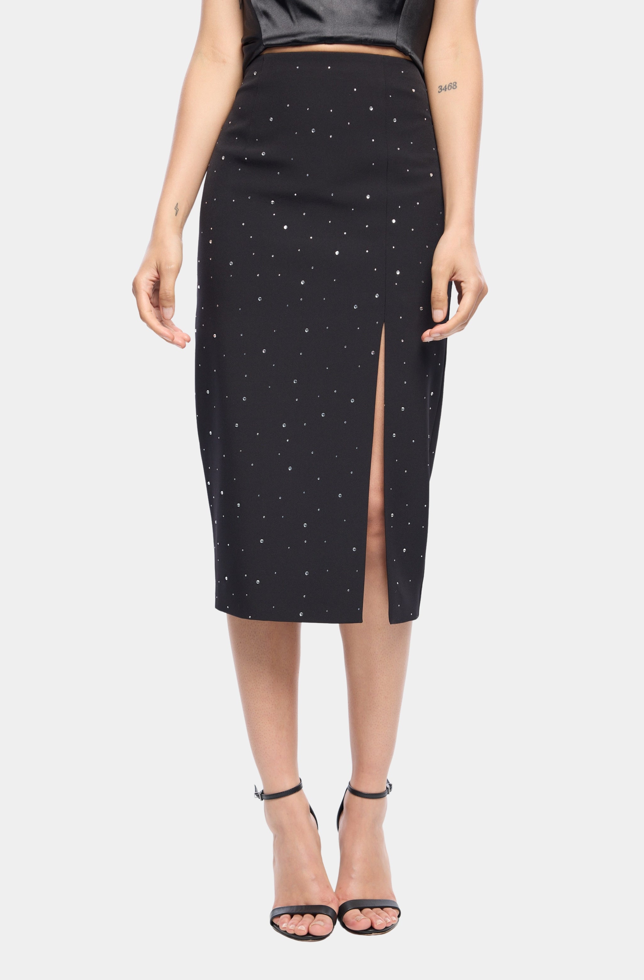 Claudine Crystal Crepe Skirt