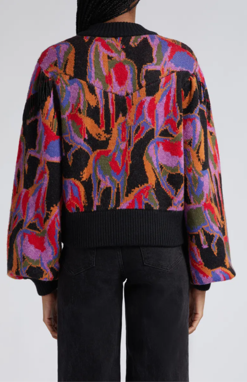 Wild Horses Black Fringe Sweater