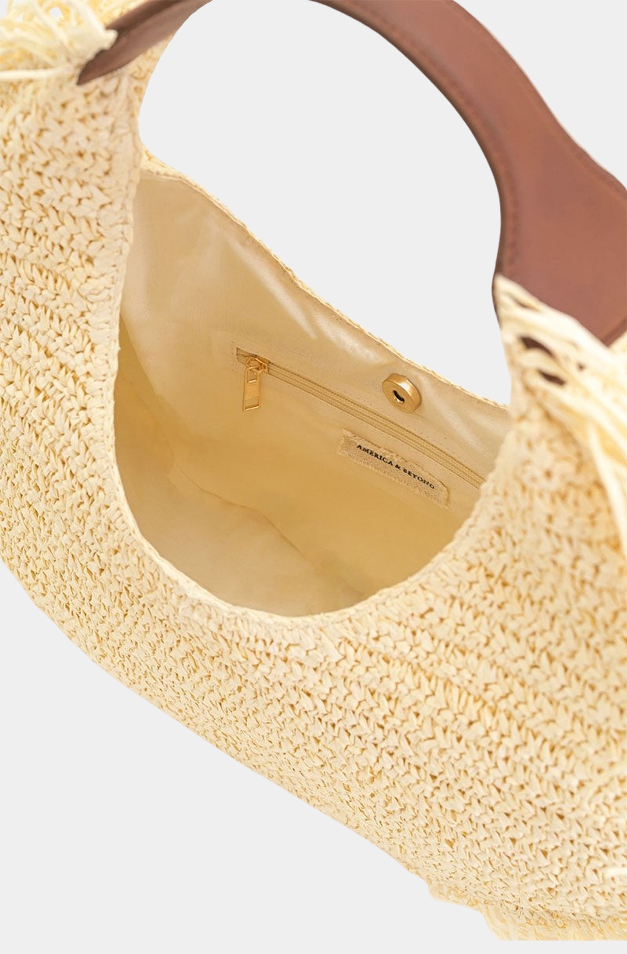 Raffia Fringe Crescent Bag