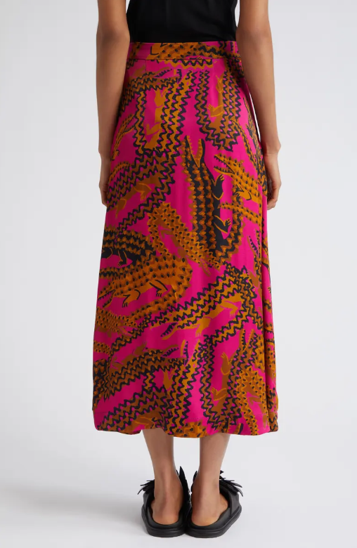 Croco Pink Midi Skirt